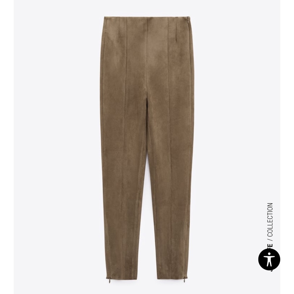 Zara Faux Suede Brown Leggings